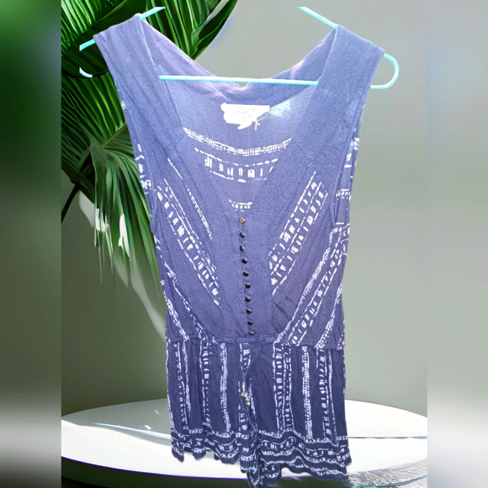 💚Stylish Blue Sleeveless Romper